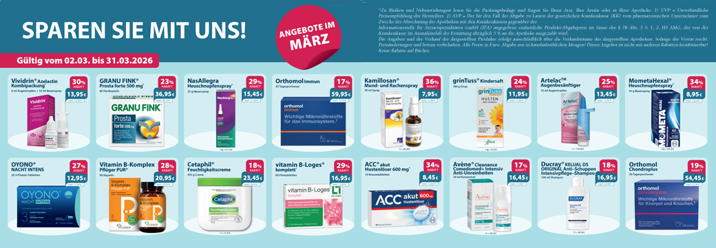 Übersicht über aktuelle Aktionsartikel