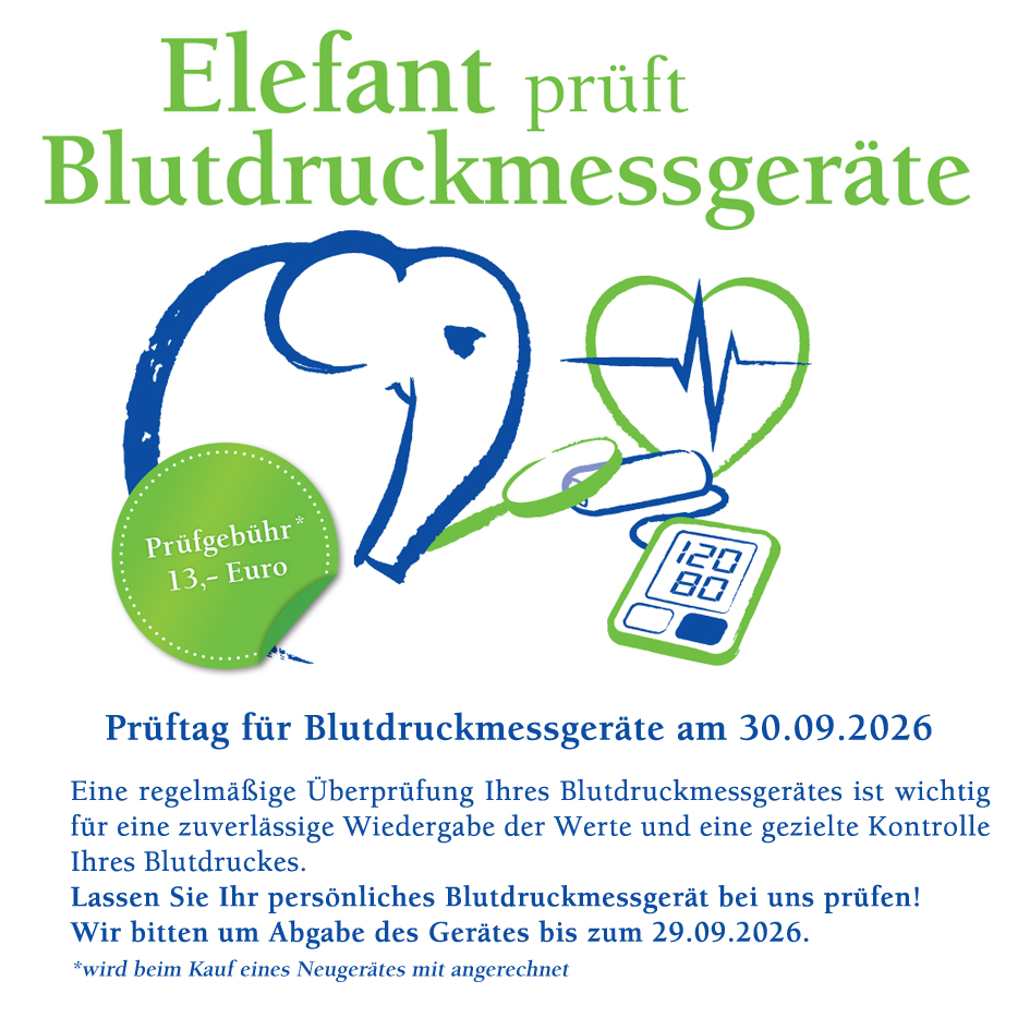 Werbegrafik mit Elefanten-Logo und aktueller Monats-Aktion