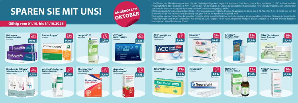 Übersicht über aktuelle Aktionsartikel