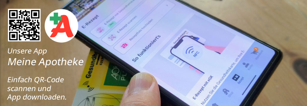 Gesundheitskarte wird an die Rückseite eines Handys gehalten, um E-Rezepte per App einzulesen