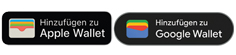 Logos zum Hinzufügen zu Apple Wallet und Google Wallet